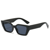 (6 PACK) Wholesale Sunglasses New Arrival Cat Eye Unique Cat Eye Fashion Women 2024 - BulkSunglassesWholesale.com - Shiny Black Frame Black Lens